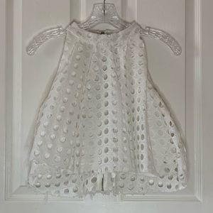 Aqua Lace Peplum Top